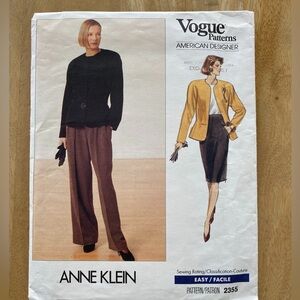 Vogue Pattern V2355 Anne Klein Jacket Pants Skirt  Sz 6-10 FF Uncut